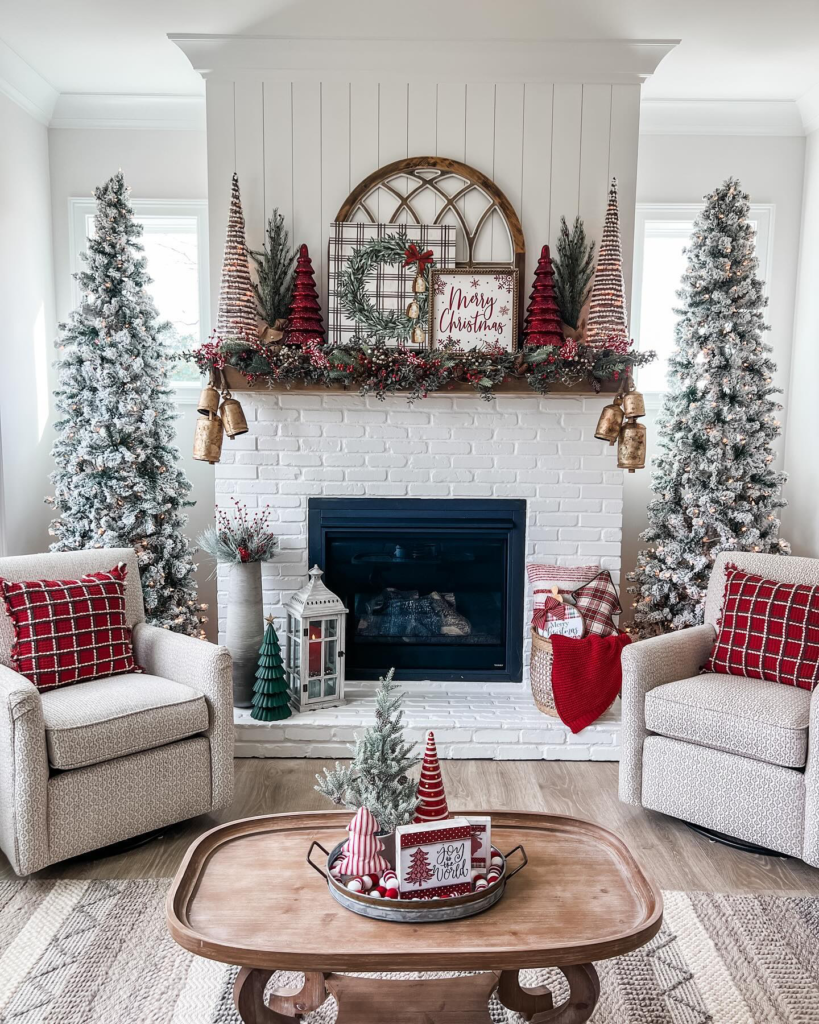 Christmas fireplace decor