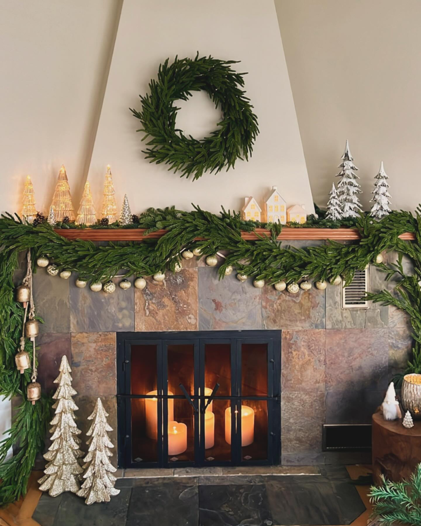 Christmas mantel decor