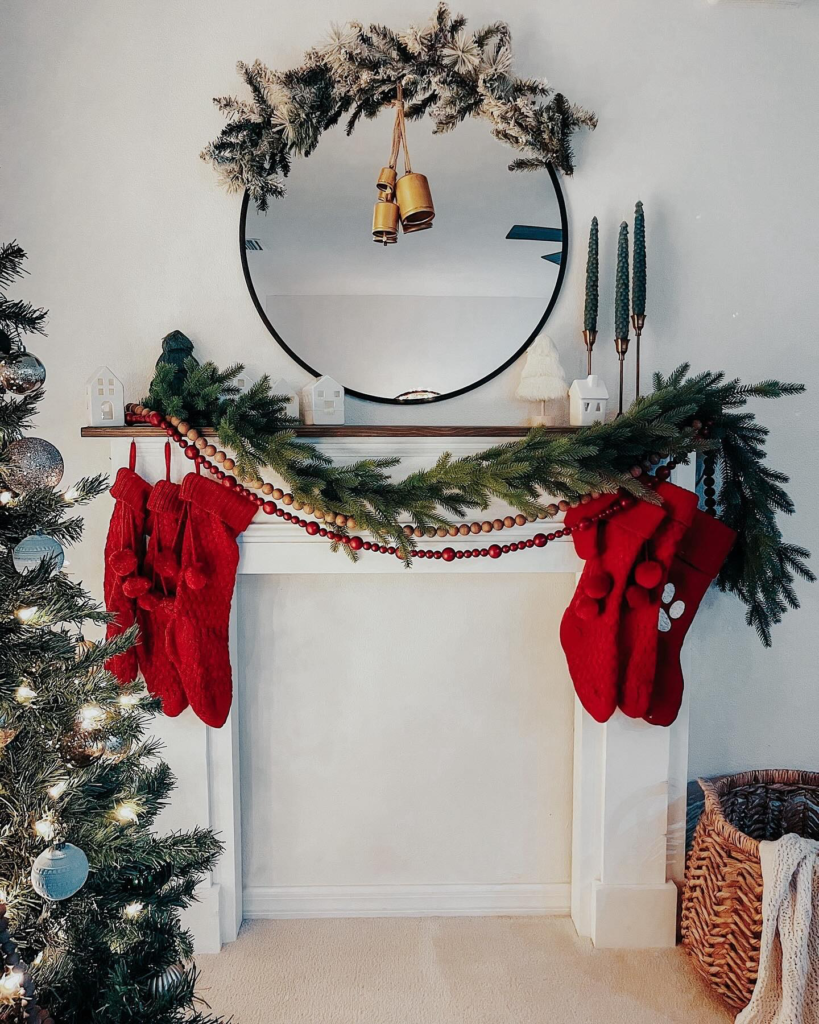 Christmas mantel decor