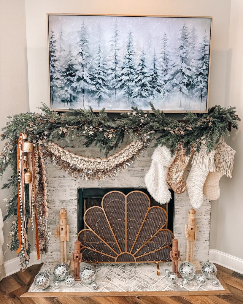 Christmas mantel decor