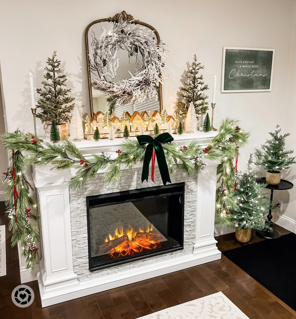 Christmas mantel decor