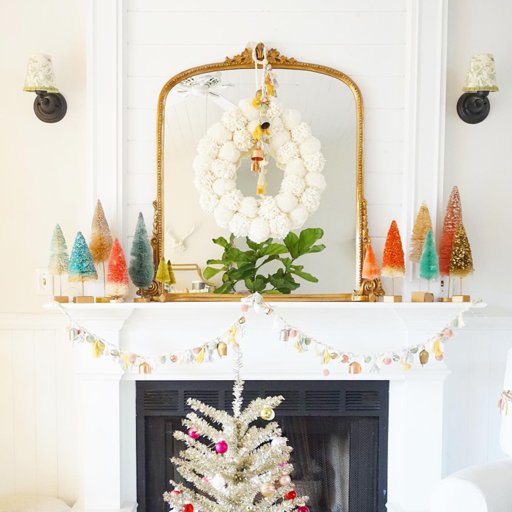 Christmas mantel decor