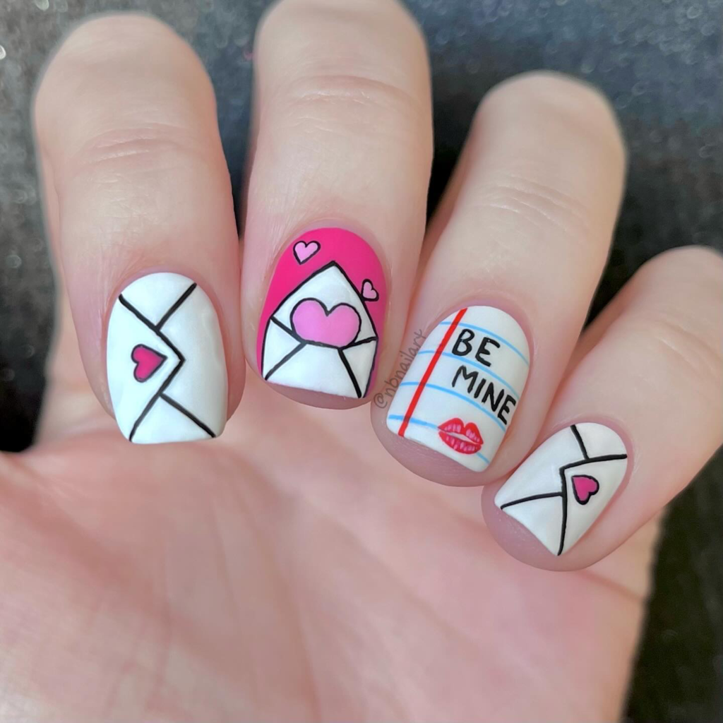 Short Valentine’s Day nail designs