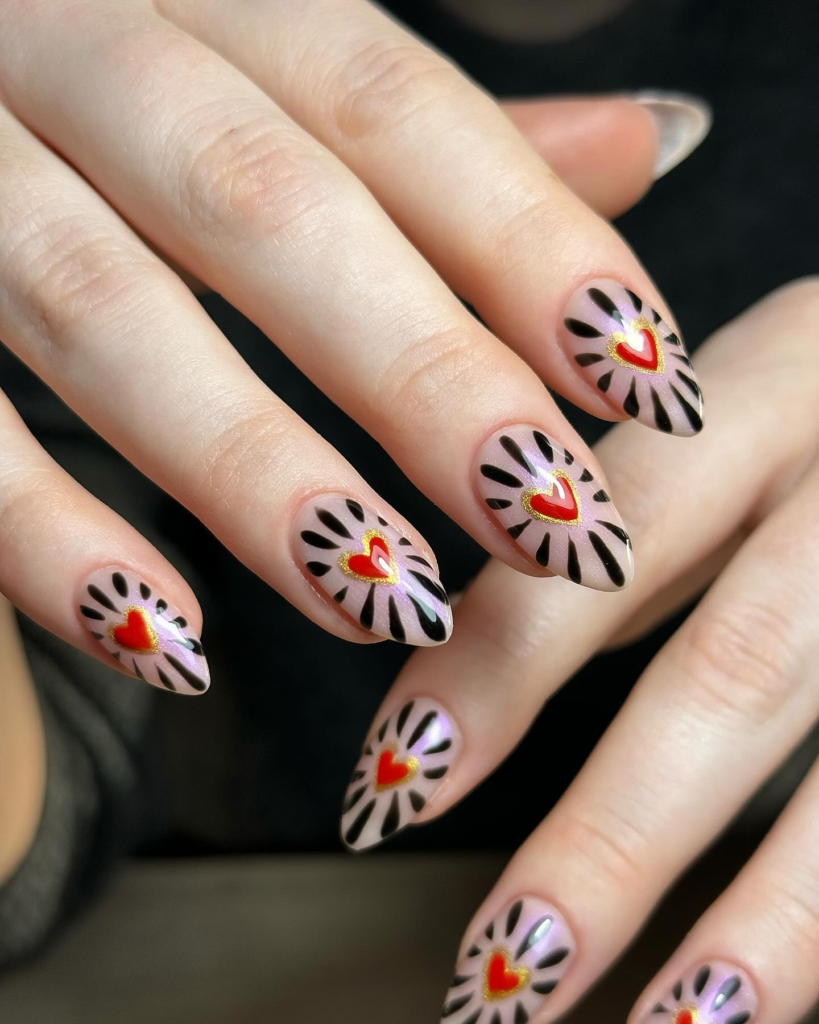 Short Valentine’s Day nail designs