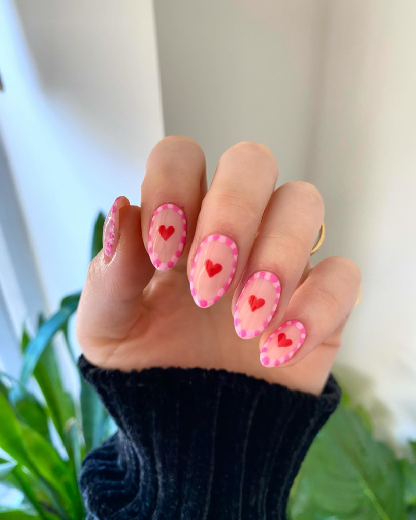 Short Valentine’s Day nail designs