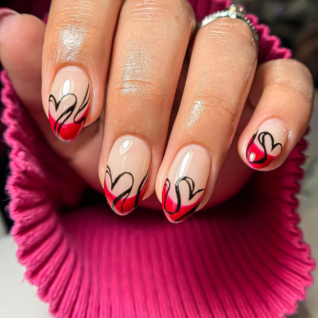 Short Valentine’s Day nail designs